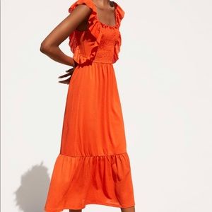 Zara Orange Midi Dress
